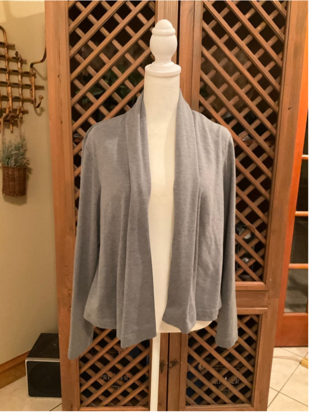 Coldwater Creek Gray Open Front Cardigan Size 12